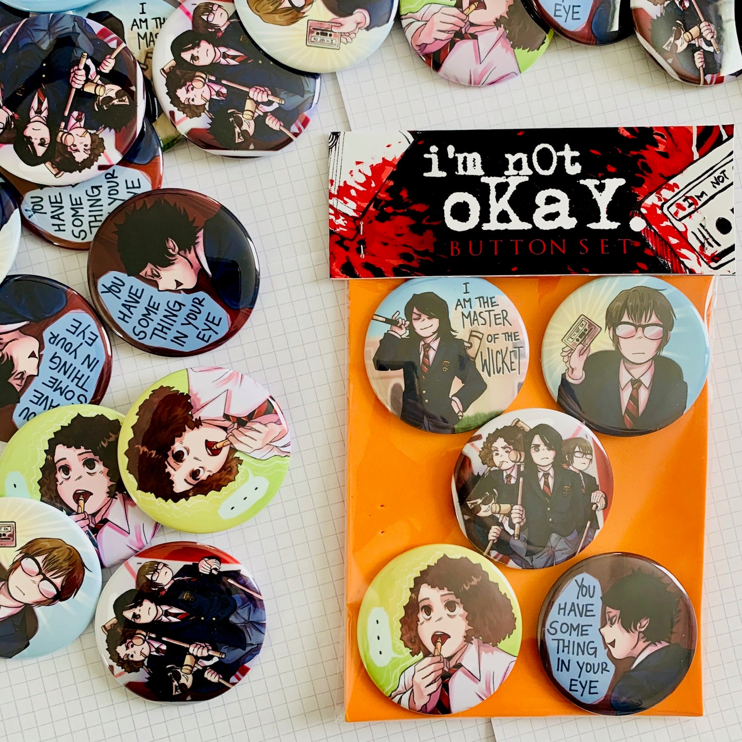 My Chemical Romance I'M NOT OKAY! Button Set