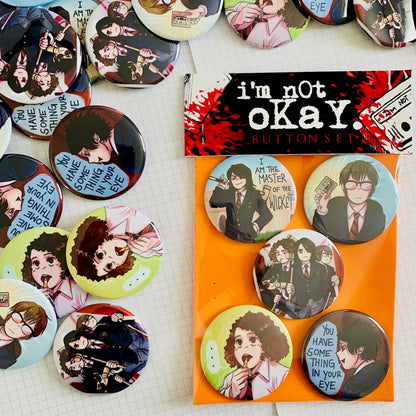 My Chemical Romance I'M NOT OKAY! Button Set