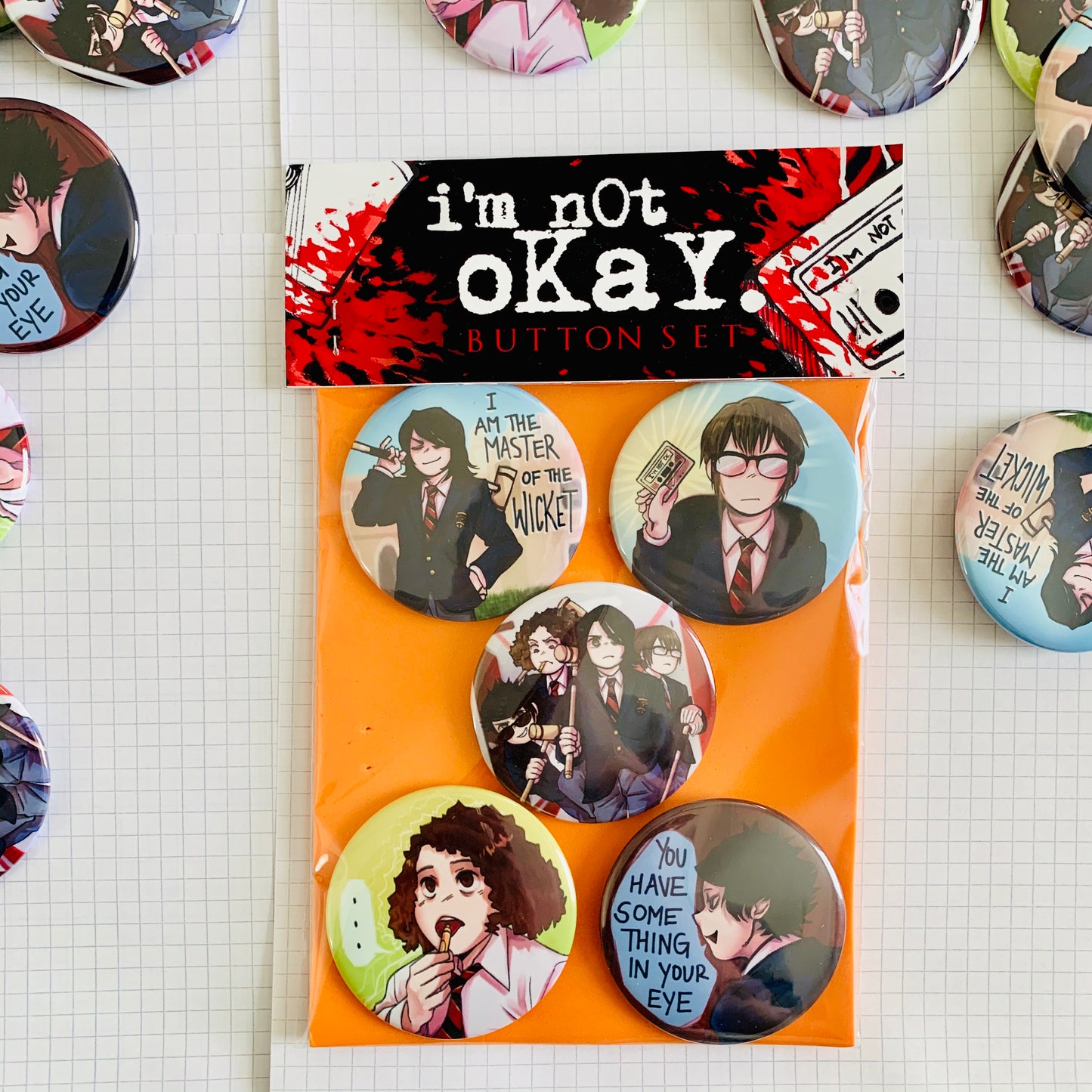 My Chemical Romance I'M NOT OKAY! Button Set