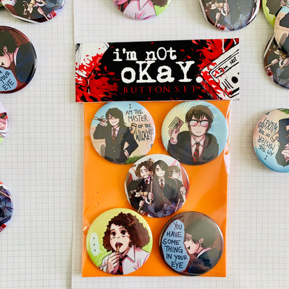 My Chemical Romance I'M NOT OKAY! Button Set